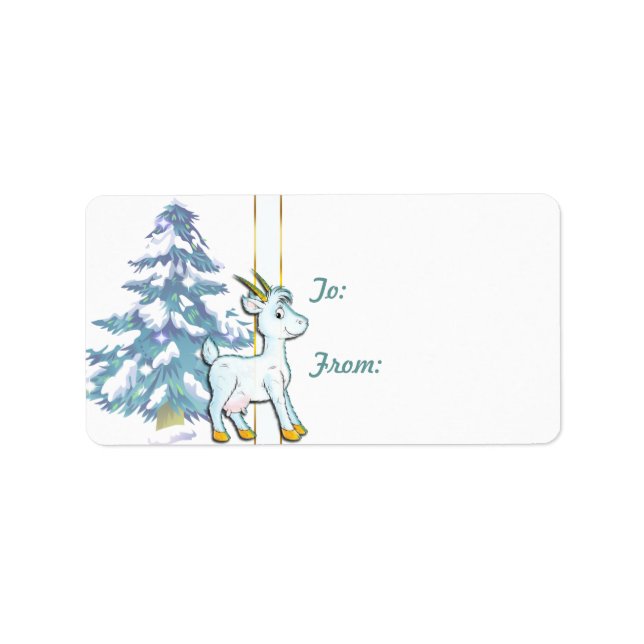 Niedliche Weihnachtsgeschenk für Ziegen Adressaufkleber (Vorne)
