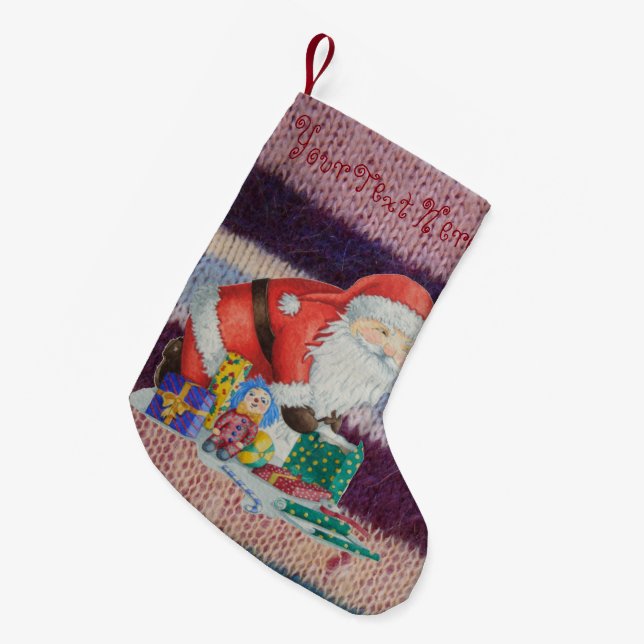 Niedliche Weihnachtsgeschenke aus Gewirken Kleiner Weihnachtsstrumpf (Vorderansicht (hängend))