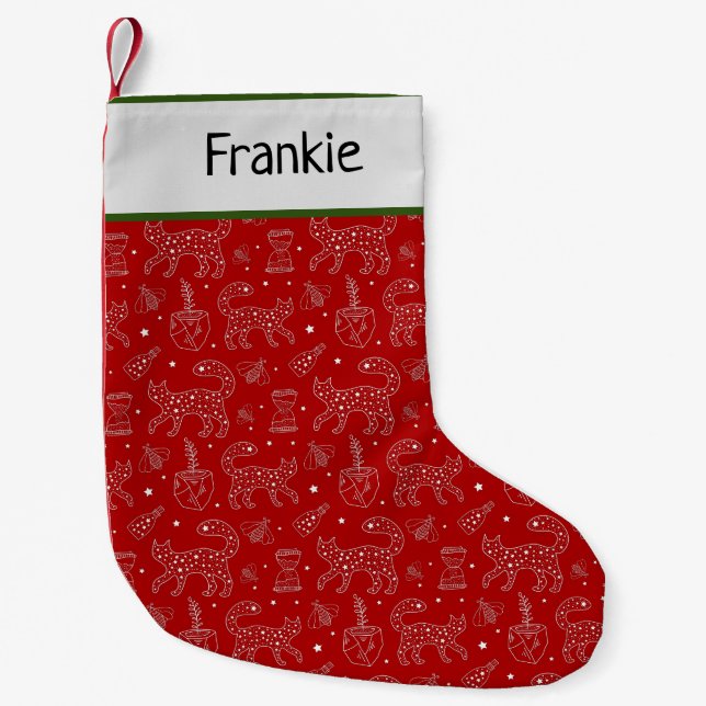 Niedliche Weihnachtsgeschenke für Katzen Liebhaber Kleiner Weihnachtsstrumpf (Vorderseite)
