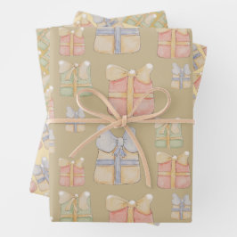 Niedliche Weihnachtsgeschenke handbemalt Geschenkpapier Set