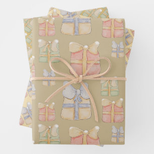Niedliche Weihnachtsgeschenke handbemalt Geschenkpapier Set