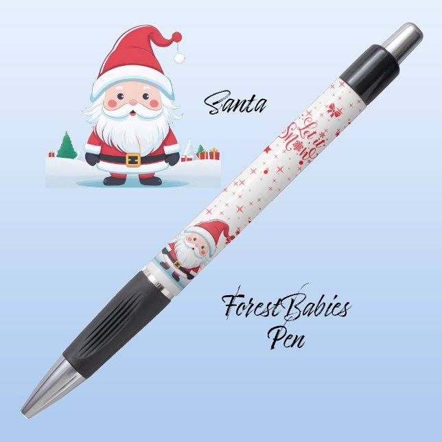 Niedliche Weihnachtsgeschenke, Lass es Cartoon wei Kugelschreiber (Santa Claus, Let it Snow, Red Sparkles, Stars and Bows ForestBabies Christmas Pen 🦌🎄✨)