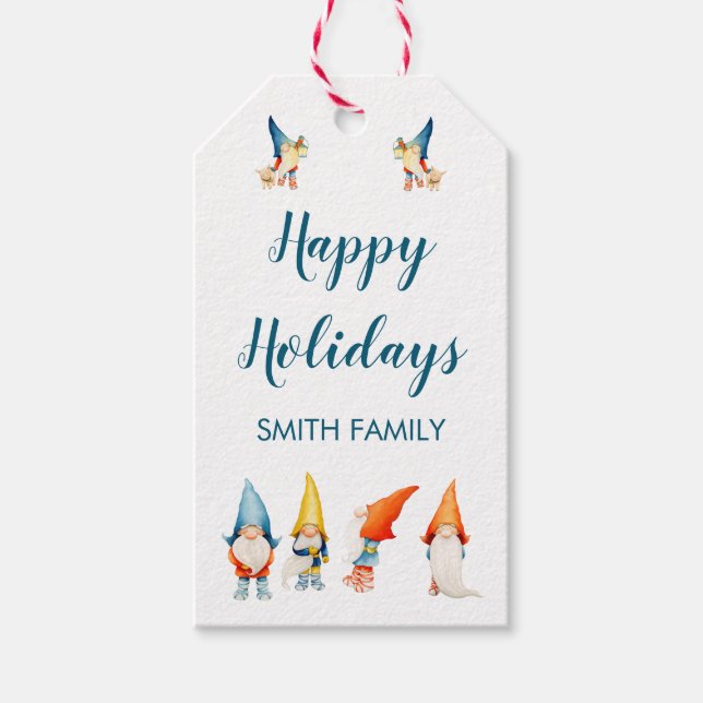 Niedliche Weihnachtsgeschenke mit Elfen Geschenkanhänger (Vorderseite)