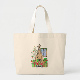 Niedliche Weihnachtsgeschenke Rentierwrapping Gesc Jumbo Stoffbeutel