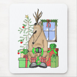 Niedliche Weihnachtsgeschenke Rentierwrapping Gesc Mousepad