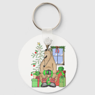Niedliche Weihnachtsgeschenke Rentierwrapping Gesc Schlüsselanhänger