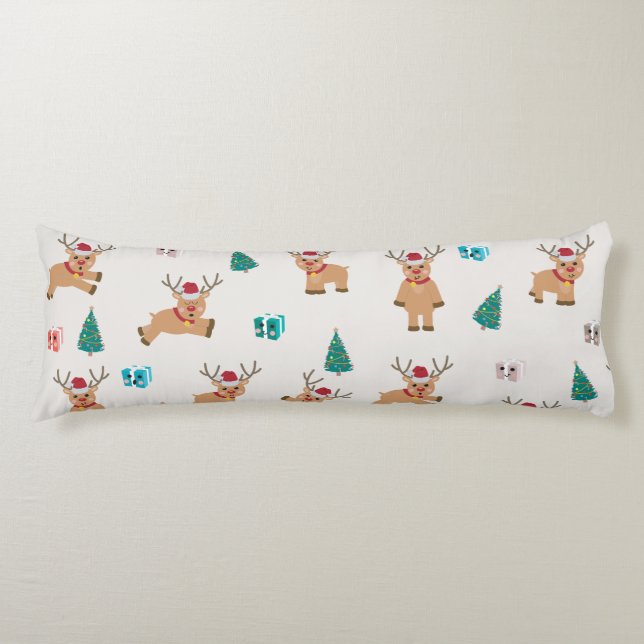 Niedliche Weihnachtsgeschenke und Baummuster Seitenschläferkissen (Vorderseite)