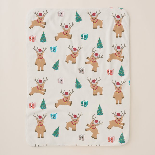 Niedliche Weihnachtsgeschenke und Baummuster Sherpadecke (Vorderseite)