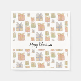 Niedliche Weihnachtsgeschenke Wasserfarbe Kunst Serviette