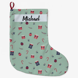 Niedliche Weihnachtsgeschenke Ziermuster Großer Weihnachtsstrumpf