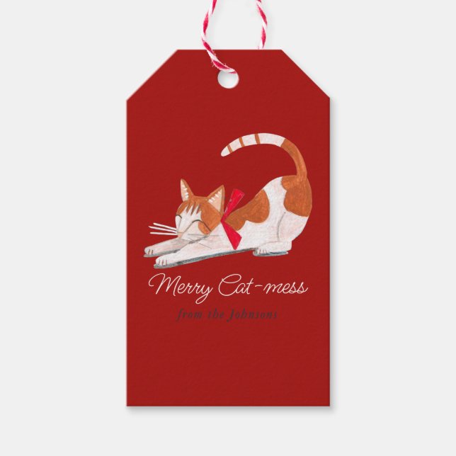 Niedliche Weihnachtsginger Cat red Holiday Geschen Geschenkanhänger (Vorderseite)
