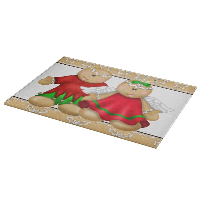 Niedliche Weihnachtsgingerglasschneide Schneidebrett (Ecke)