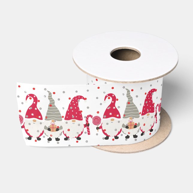 Niedliche Weihnachtsglocken Satinband (Spule)