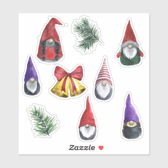 Niedliche Weihnachtsgnom-Schreibtischaufkleber Aufkleber (Blatt)
