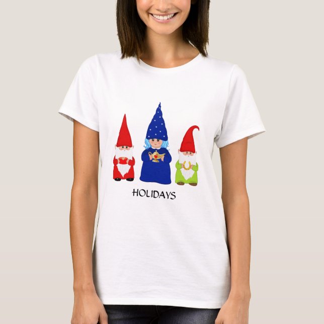Niedliche Weihnachtsgnomen T-Shirt (Vorderseite)