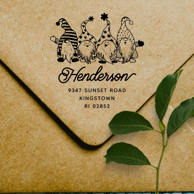 Niedliche Weihnachtsgnomes Rücksendeadresse Permastempel (Von Creator hochgeladen)