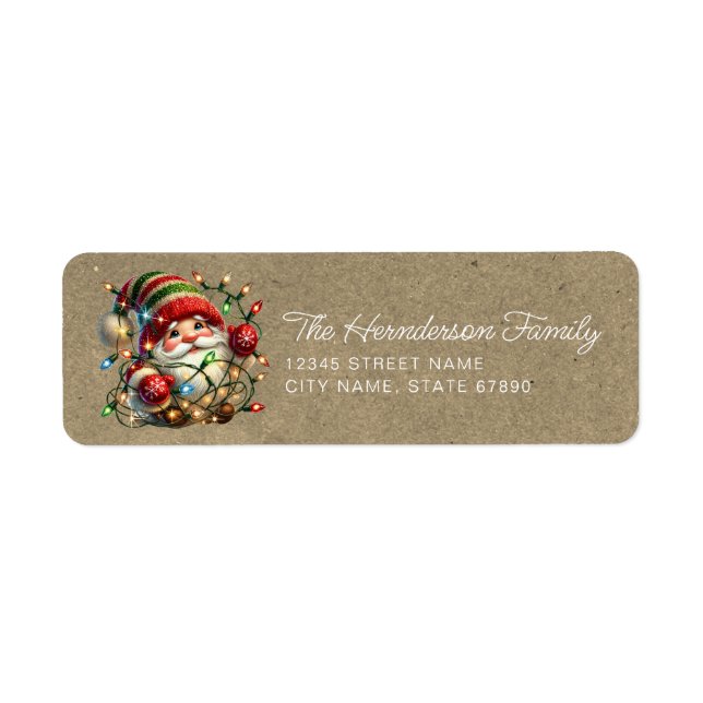 Niedliche Weihnachtsgnomes Rücksendeadressen-Aufkl (Vorne)