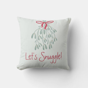 Niedliche Weihnachtsgrün Mistletoe Let's Snuggle Kissen