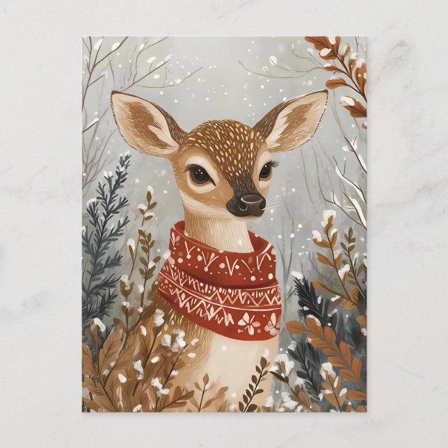 Niedliche Weihnachtsgrüße für Hirsche Postkarte (Vorderseite)