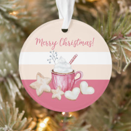 Niedliche Weihnachtskakao und Kekse Wasserfarbe Ornament