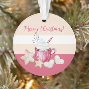 Niedliche Weihnachtskakao und Kekse Wasserfarbe Ornament