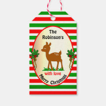 Niedliche Weihnachtskalb Rot und Grüne Streifen