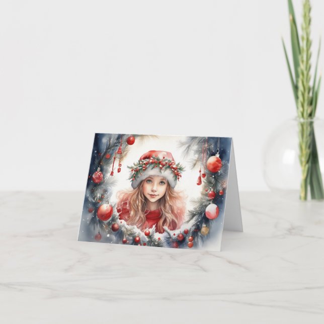 Niedliche Weihnachtskarte Dankeskarte (Vorderseite)