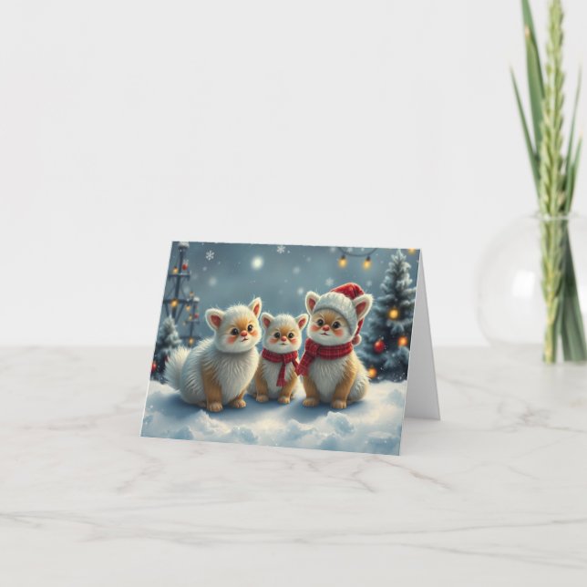 Niedliche Weihnachtskarte Dankeskarte (Vorderseite)