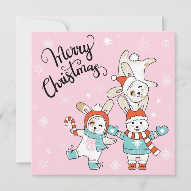 Niedliche Weihnachtskarte Feiertagskarte (Vorderseite)