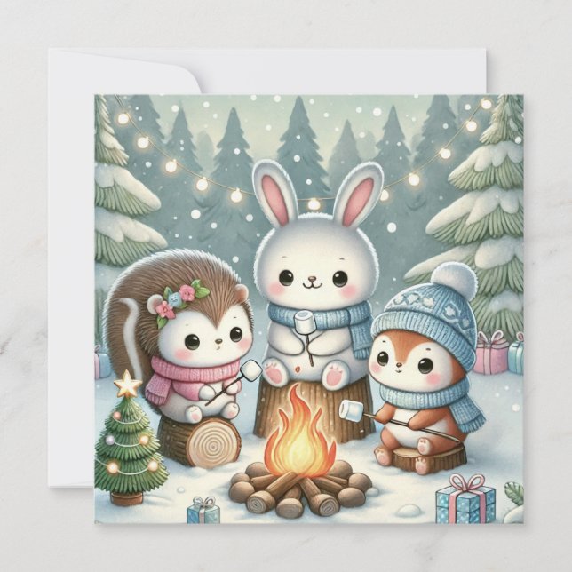 Niedliche Weihnachtskarte Feiertagskarte (Vorderseite)