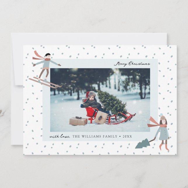 Niedliche Weihnachtskarte Foto Feiertagskarte (Vorderseite)