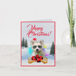 Niedliche Weihnachtskarte für den Hund individuell Karte