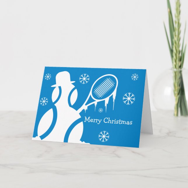 Niedliche Weihnachtskarte für Tennisspieler - Feiertagskarte (Vorderseite)
