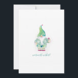 Niedliche Weihnachtskarte für Watercolor Feiertagskarte<br><div class="desc">Diese niedliche Urlaubskarte zeigt mein handgemaltes Aquareller Weihnachtsgnom mit einem langen Hut auf einem knusprigen, weißen Hintergrund mit den Worten Warmest Wünsche in einer modernen Schrift-Typografie. Personalisieren Sie die Wörter nach Ihren Wünschen. Die Karte kehrt zu einer soliden, blau-grünen Farbe zurück. Weitere Designs finden Sie unter DoTellABelle auf Zazzle. Weihnachtskarten...</div>