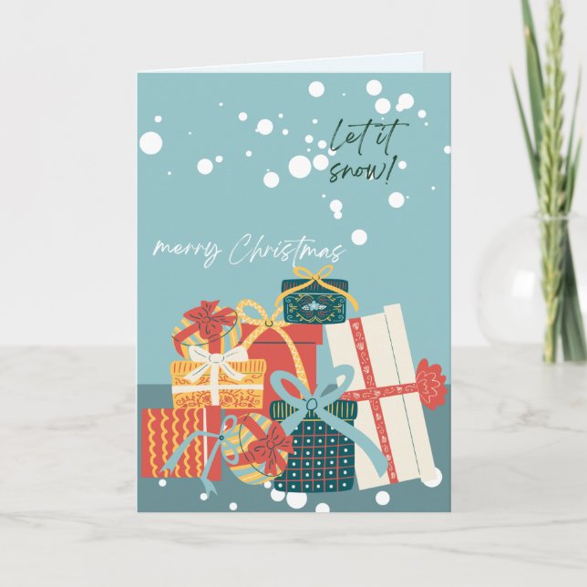Niedliche Weihnachtskarte ließ Schnee Feiertagskarte (Vorderseite)