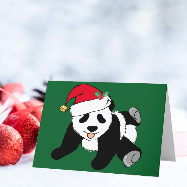 Niedliche Weihnachtskarte Panda Bear Weihnachtsman Dankeskarte (Von Creator hochgeladen)
