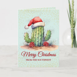 Niedliche Weihnachtskarte Südwestdessert Kaktus Feiertagskarte
