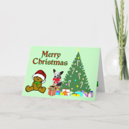 Niedliche Weihnachtskarte von Chihuahua Feiertagskarte