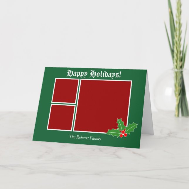 Niedliche Weihnachtskarten Foto Grußkarten Feiertagskarte (Vorderseite)