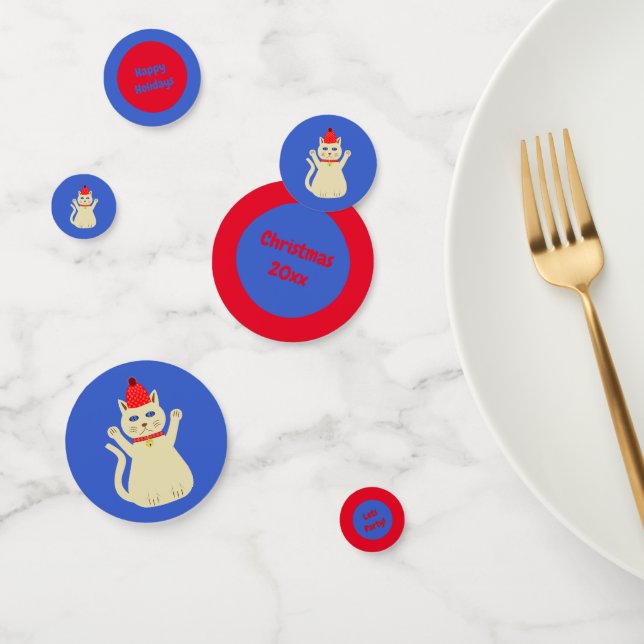 Niedliche Weihnachtskatze Custom Konfetti (Gruppe)