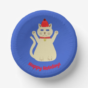 Niedliche Weihnachtskatze Custom Pappteller