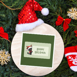 Niedliche Weihnachtskatze - Happy Holidays Napkins Serviette