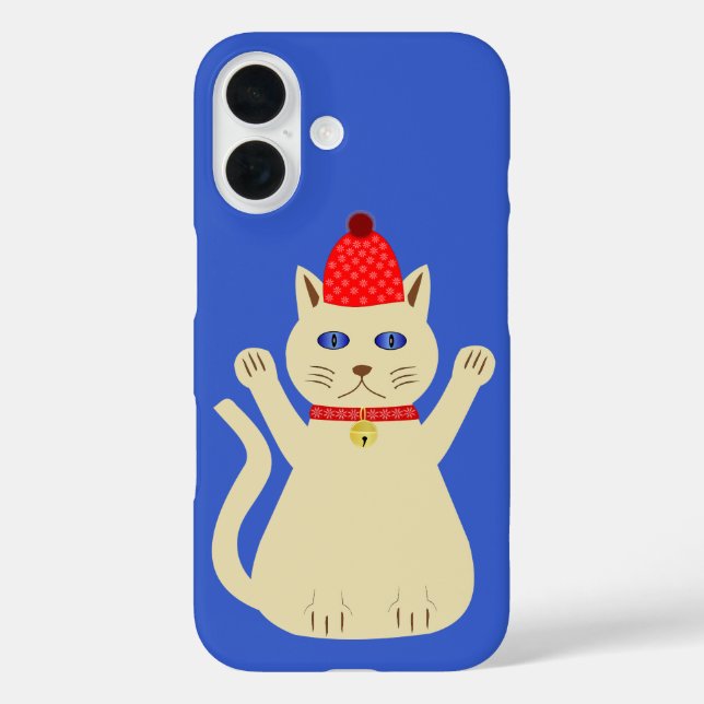 Niedliche Weihnachtskatze iPhone 16 Hülle (Rückseite)