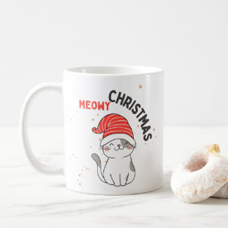 niedliche Weihnachtskatze Kaffeetasse