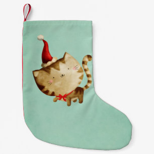 Niedliche Weihnachtskatze Kleiner Weihnachtsstrumpf