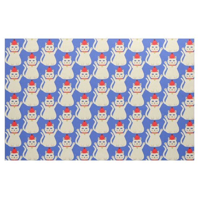 Niedliche Weihnachtskatze Stoff (Fat Quarter (45,7 x 55,9 cm))