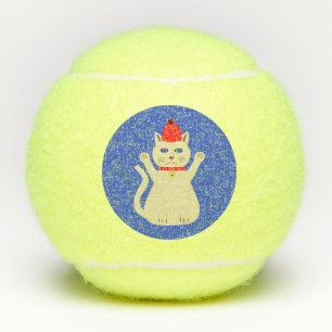 Niedliche Weihnachtskatze Tennisbälle