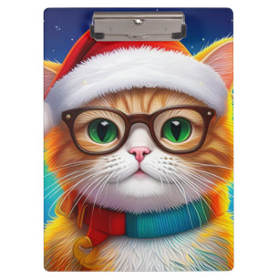 Niedliche Weihnachtskatze Weihnachtsmann-68265 Klemmbrett