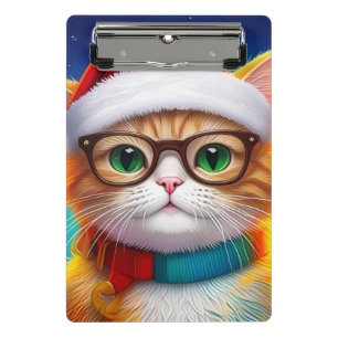 Niedliche Weihnachtskatze Weihnachtsmann-68265 Mini Klemmbrett