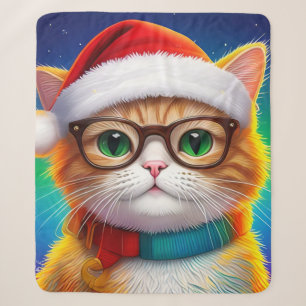Niedliche Weihnachtskatze Weihnachtsmann-68265 Sherpadecke